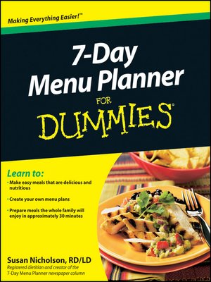 cover image of 7-Day Menu Planner For Dummies